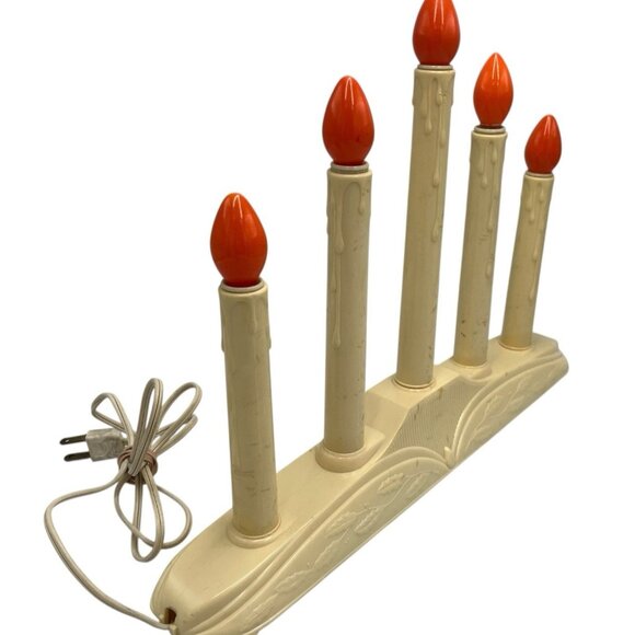 Vtg 5-Light Electric Indoor Plastic Candolier Candelabra Halloween Christmas - Picture 7 of 16